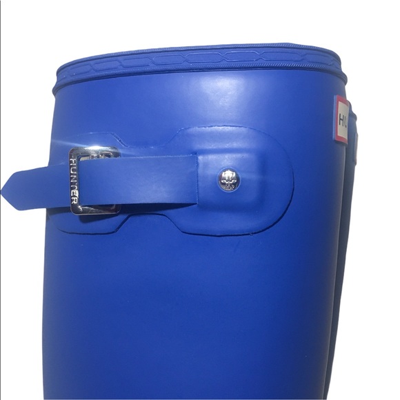 Hunter Blue Tall High Rain Boots - Picture 5 of 14